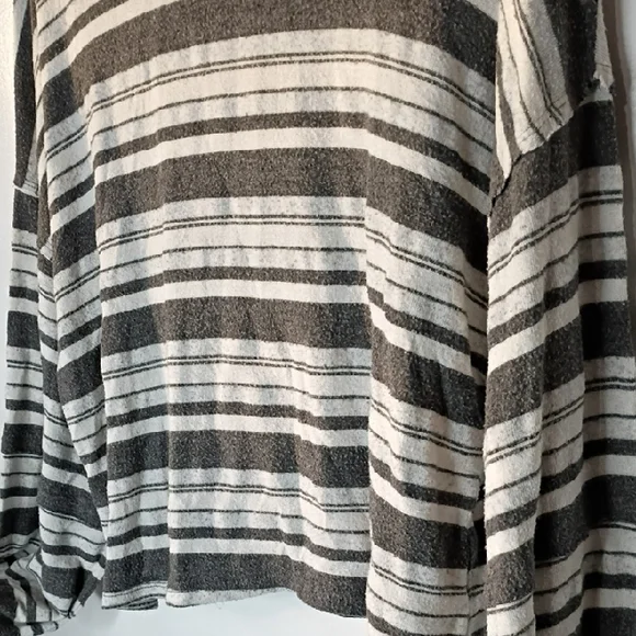 Alter'd State Black and White Striped Long Sleeve Top Women's Size Large - Picture 4 of 9